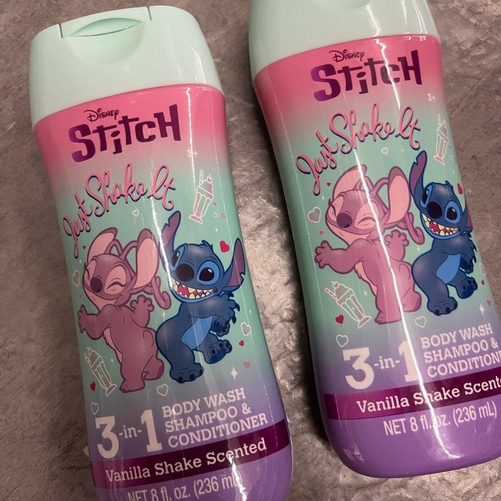 Disney Stitch 3-in-1 Body Wash Shampoo & Conditioner - Pink and Blue